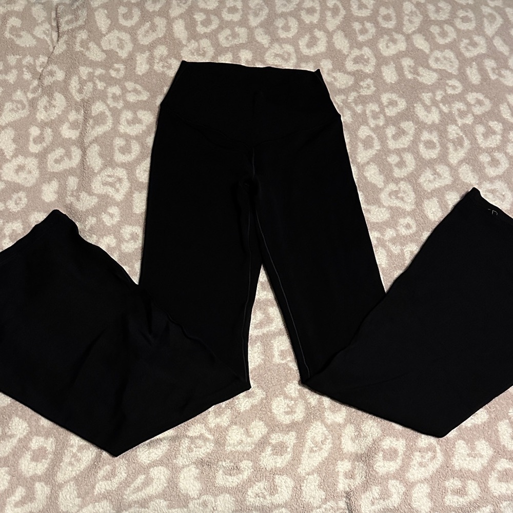 Offline by Aerie Black Flare Leggings High-Rise Crossover Waist